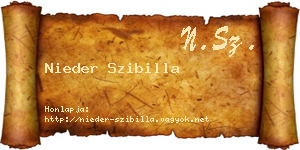 Nieder Szibilla névjegykártya
